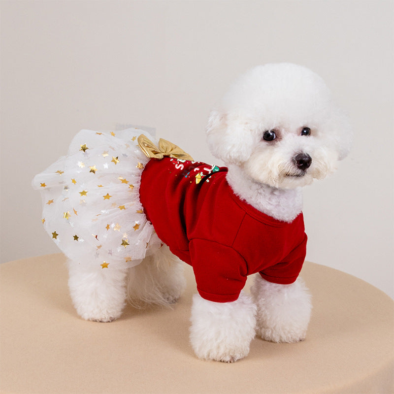 Christmas Autumn And Winter New Dog Clothing Two-legged Clothes And Skirts Pet Clothes Cat Clothing