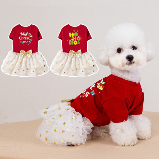 Christmas Autumn And Winter New Dog Clothing Two-legged Clothes And Skirts Pet Clothes Cat Clothing