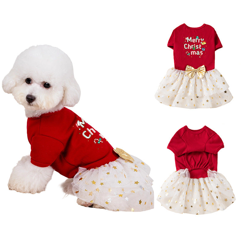 Christmas Autumn And Winter New Dog Clothing Two-legged Clothes And Skirts Pet Clothes Cat Clothing