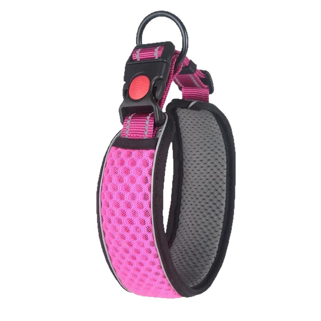 New Honeycomb Net Single Pet Reflective Collar Dog Collar Dog Collar Large And Small Dog Reflective Collar