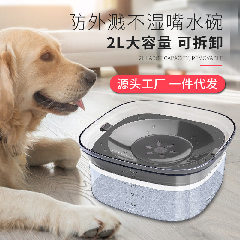 Hot Sale Large Capacity Transparent Pet Water Bowl No Wet Mouth Cat Dog Water Bowl Pet Floating Bowl Food Utensils