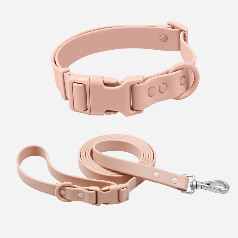 Pvc Multi-type Suit Pet Collar Waterproof Wear-resistant Medium And Large Dog Suit PVC Collar Traction Rope