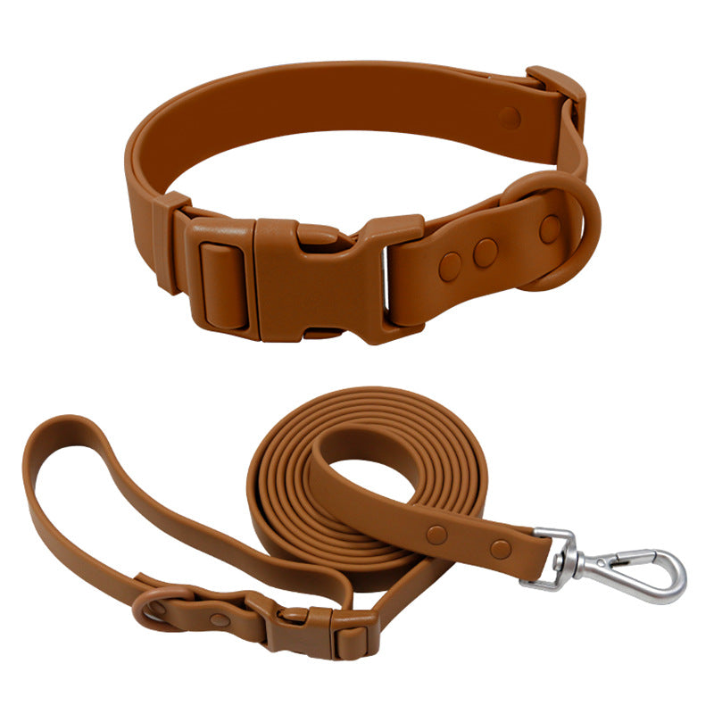 Pvc Multi-type Suit Pet Collar Waterproof Wear-resistant Medium And Large Dog Suit PVC Collar Traction Rope