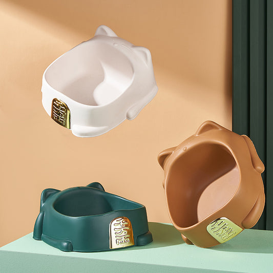 New Cartoon Lucky Cat Bowl Cat Bowl Single Bowl PP Pet Bowl Wholesale Cat Drinking Water Dog Bowl Food Basin