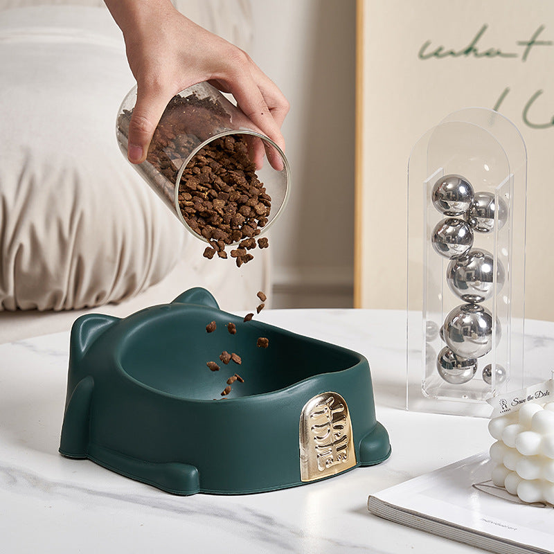 New Cartoon Lucky Cat Bowl Cat Bowl Single Bowl PP Pet Bowl Wholesale Cat Drinking Water Dog Bowl Food Basin