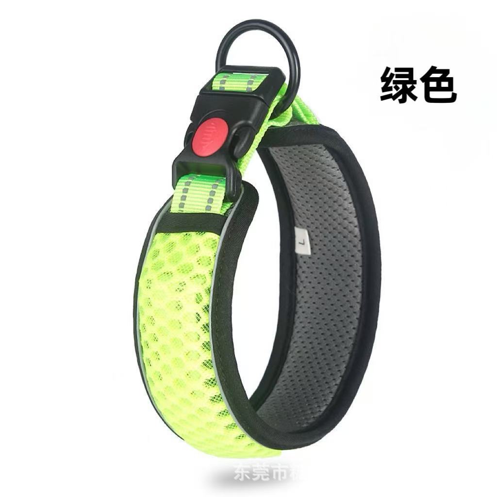 New Honeycomb Net Single Pet Reflective Collar Dog Collar Dog Collar Large And Small Dog Reflective Collar