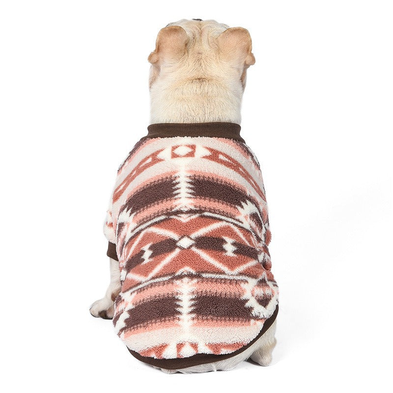 New Pet Warm Fleece Clothes Dog Fleece Clothes Pet Round Neck Pullover Austrian Fleece Teddy Dog Clothes