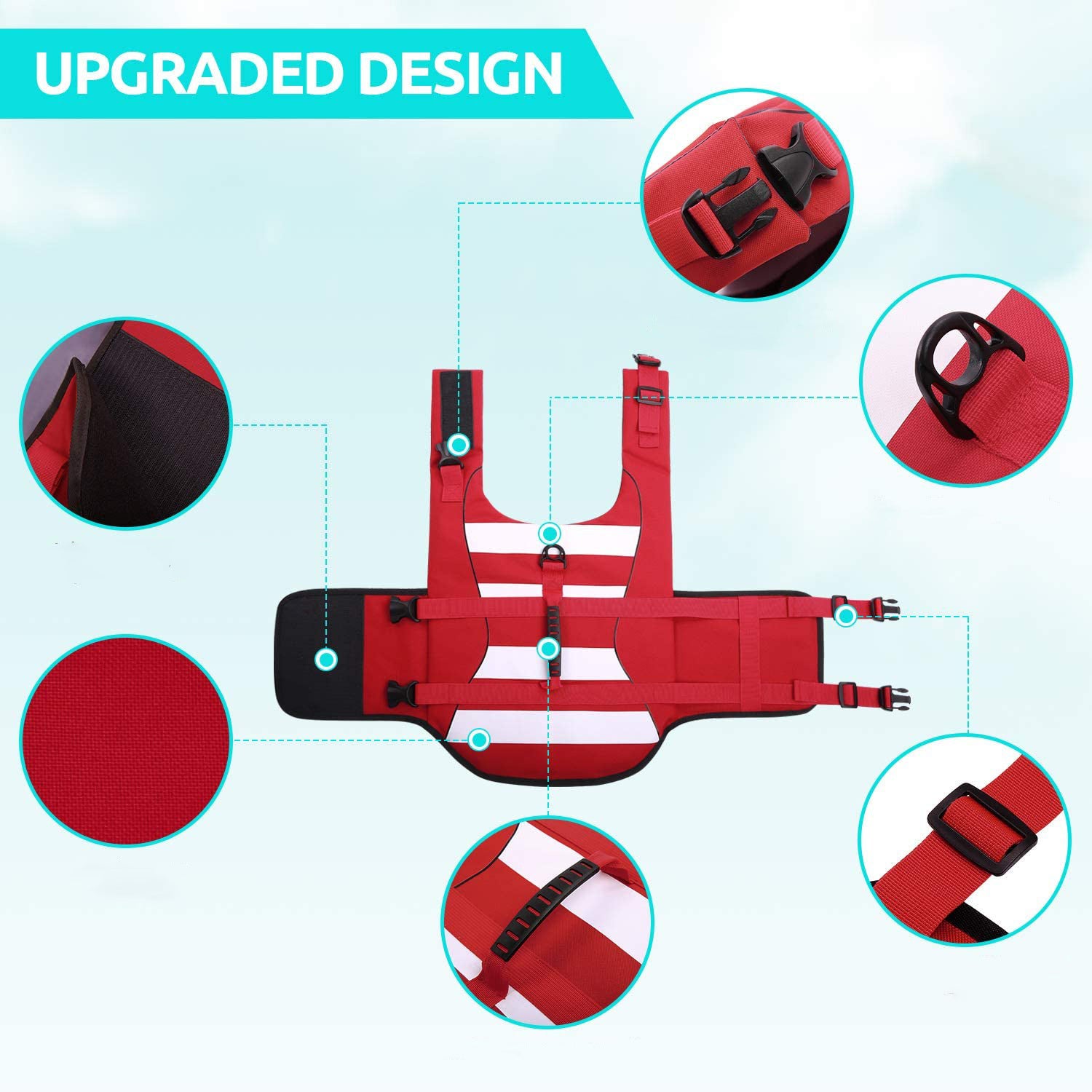 Pet Supplies Summer Dog Life Jacket Lightweight Adjustable Velcro Medium And Large Dog Swimwear