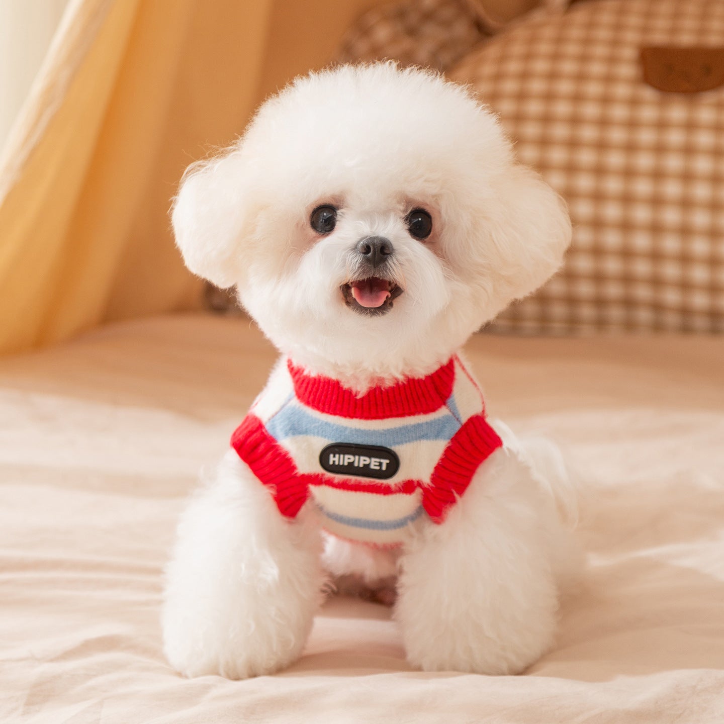 Hippie Dog Autumn And Winter Dog Clothes Striped Imitation Mink Velvet Warm Sweater Cat Clothes Small And Medium-sized Dog Pet Clothes